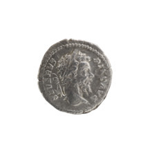 Denarius, Septimius Severus (Roman emperor; 146–211) — iconography: trophies, prisoners. Obverse: