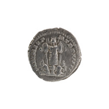 Denarius of Septimius Severus (Roman emperor, 146–211). Obverse: laureate head of Septimius Severus