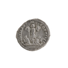 Denarius of Septimius Severus (Roman emperor, 146–211). Obverse: laureate head of Septimius Severus