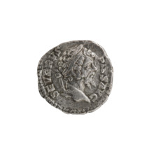 Denarius, emperor on horseback, Septimius Severus (Roman emperor; 146–211) — iconography: spears.