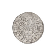 Crown half-grosz, Sigismund I the Old (King of Poland; 1506–1548). Obverse: Polish eagle with a
