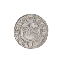 Crown half-grosz, Sigismund I the Old (King of Poland; 1506–1548); obverse: Polish eagle with a