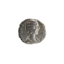 Denarius of Julia Domna (ca. 160–217; Roman empress 193–211). Obverse: IVLIA AVGVSTA — bust of