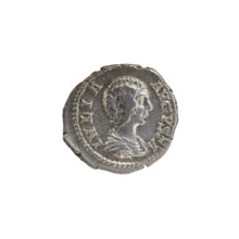 Denarius, Julia Domna (ca. 160–217; Roman empress 193–211). Obverse: IVLIA AVGVSTA — bust of Julia