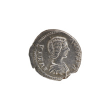 Denarius, Julia Domna (ca. 160–217; Roman empress 193–211). Obverse: IVLIA AVGVSTA — bust of Julia