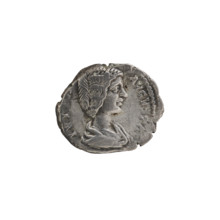 Denarius of Julia Domna (ca. 160–217), Roman empress (193–211). Obverse: IVLIA AVGVSTA — bust of