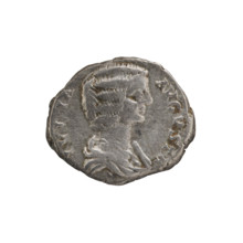Denarius of Julia Domna (ca. 160–217), Roman Empire, 198–209. Obverse: IVLIA AVGVSTA — bust of