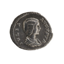 Denarius, Julia Domna (ca. 160–217; Roman empress 193–211). Obverse: IVLIA AVGVSTA — bust of Julia