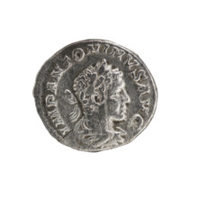 Denarius, Elagabalus (reigned 218–222 CE), Roman Empire. Obverse: Bust of Elagabalus with a laurel