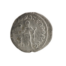 Denarius, Elagabalus (reigned 218–222 CE). Obverse: Bust of Elagabalus with laurel wreath and