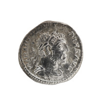 Denarius, Elagabalus (reigned 218–222 CE), Roman Empire, c. 220–222. Obverse: Bust of Elagabalus