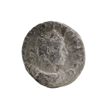 Denarius of Elagabalus (reigned 218–222 CE), Roman Empire, 220–222. Obverse: Bust of Elagabalus