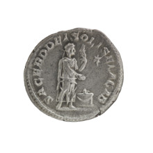 Denarius of Elagabalus (204–222; Roman emperor 218–222), Roman Empire, 220–222. Obverse: Bust of