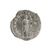 Denarius, Elagabalus (204–222; Roman emperor 218–222). Obverse: IMPANTONINVS PIVSAVG — Bust of