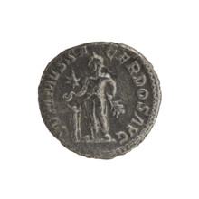 Denarius of Elagabalus (reigned 218–222). Obverse: IMP ANTONINVS PIVS AVG — bust of Elagabalus with