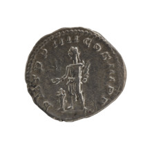 Denarius of Elagabalus (reigned 218–222). Obverse: IMPANTONINVS PIVSAVG — Bust of Elagabalus with