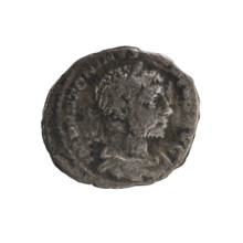 Denarius of Elagabalus (reign 218–222), Roman Empire, 221. Obverse: Bust of Elagabalus with laurel