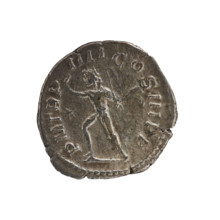 Denarius, Elagabalus (reigned 218–222). Obverse: IMP ANTONINVS PIVS AVG — Bust of Elagabalus with