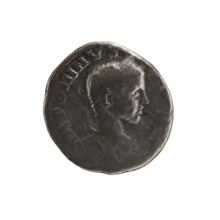 Denarius of Elagabalus (reigned 218–222). Obverse: ANTONINVS, bust of Elagabalus wearing a laurel