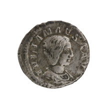 Denarius, Julia Maesa (ca. 160–224; Augusta 218–224), Roman Empire. Obverse: Draped bust of Julia