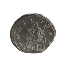 Denarius, Elagabalus (reigned 218–222). Obverse: IVLIAMAESAAVG — draped bust of Julia Maesa facing