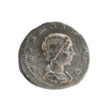 Denarius, Julia Maesa (ca. 160–224; Augusta 218–224). Obverse: Draped bust of Julia Maesa facing