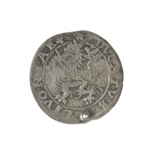 Livonian half-mark (half-fine), Chodkiewicz, Jan Hieronimowicz (ca. 1537–1579), administrator of