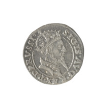 Gdansk grosz, Sigismund II Augustus (King of Poland; 1544–1572). Obv.: Crowned male bust in profile