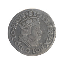 Gdansk trojak, Sigismund I the Old (King of Poland; 1506–1548). Obv.: Crowned male bust in profile