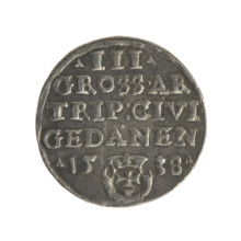 Gdansk troika, Sigismund I the Old (King of Poland; 1506–1548), iconography, Polish coin, male