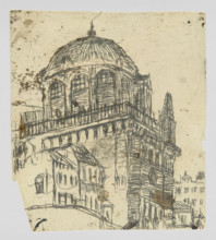 Architectural composition inspired by the finial of the bell tower of St. Anne's Church in Warsaw;