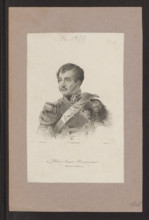 Portrait of Prince Józef Poniatowski; artists: Goulu, Ferdinand Sébastien (1796–1848?) and Vernier,