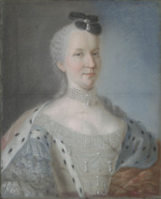 Portrait of a Lady in a Blue Dress with a Muff; Léon-Pascal Glain (ca. 1715–ca. 1775); pastel,