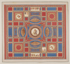 Vestigia delle Terme di Tito. Decoration of the vault called in fondo nero a grottesco, in room 23.