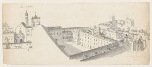 Innsbruck - Hofburg and Hofkirche from a bird's eye view, Ouden Allen, Folpert van (1635–1715),