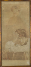 Double Self-Portrait, Leon Kaufmann (Kamir; 1872–1933). 1900. Drawing, pastel; 105 × 47.5 cm.