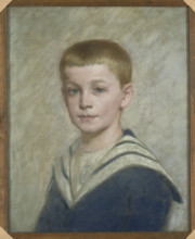 Portrait of a boy in a sailor suit, Krajewski, Marceli (1840–1920), painter, new attribution (AR),