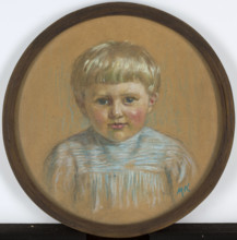 Portrait of a Child, K., M., painter, Kozniewska, Maria (1875–1968), painter, Ostrowski, Wladyslaw,