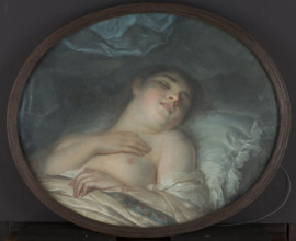 Sleeping Woman; painter: Anna Rajecka (ante 1762–1832); subject: dream, allegory of dream, female