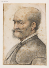 Bust of a Man in Armour, Lagneau, Nicolas (fl. ca. 1590–ca. 1610), draughtsman; crayon portrait;