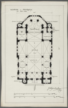 Psary. Church. Bottom plan; Wojciechowski, Jaroslaw (1874–1942); churches; Psary (Greater Poland