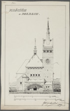 Psary. Church. Front elevation. Wojciechowski, Jaroslaw (1874-1942). Churches. Psary (Greater