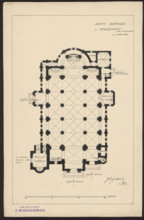 Grodzisk. Parish Church of St. Anne. Reconstruction project never realized. Bottom plan.