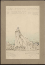 Czestochowa. Church in Raków. Unrealized project. General view. Wojciechowski, Jaroslaw (1874–1942)
