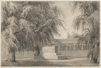 Monument erected to Prince Józef Poniatowski in Leipzig; lithograph by J.G. Fritzsche (lithographic