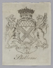 Graphic print, bookplate, 2nd half of the 18th–1st half of the 19th century. In the center, a coat