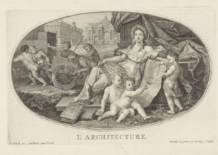 Architecture, Le Cabinet des Beaux Arts, The Treasury of the Liberal Arts, print, album page,
