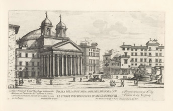 Piazza della Rotonda and the Pantheon in Rome, Piazza della Rotonda ampliata spianata con le strade