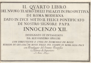 Title print to a series of representations of palaces in Rome, Modern buildings in Rome, Il nuovo