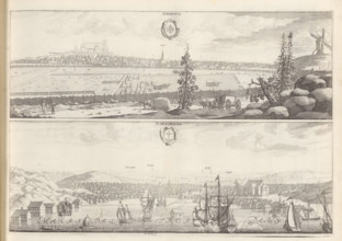 Enekopia, Norr Telge, View of Enköping and Norrtälje, Suecia Antiqua et Hodierna, print, album